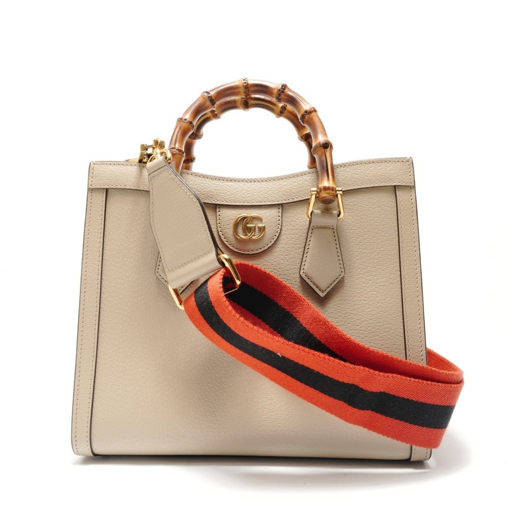 Gucci Bamboo 2-Way Diana Handbag, Beige